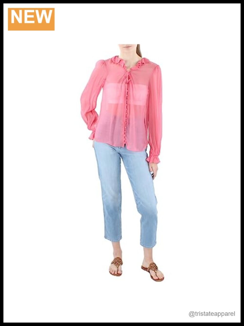 Relaxed Long Sleeve Button Down Tie Blouse 100% Viscose